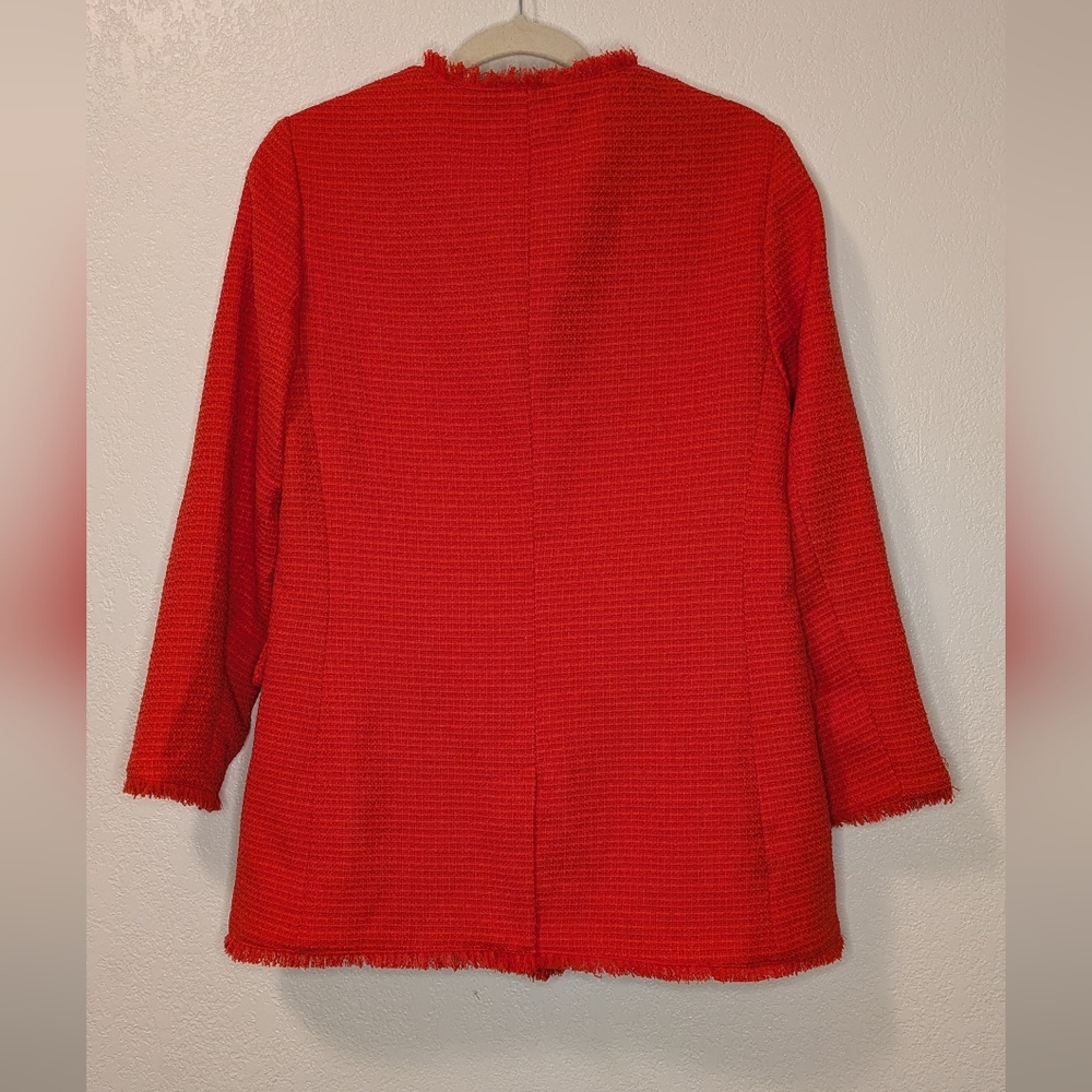 Banana Republic Bold Red Frayed Edge Blazer - Picture 3 of 5